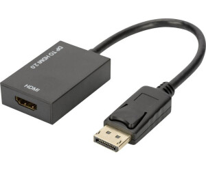 Digitus Cable Adaptador DisplayPort-HDMI Tipo A M/F 0.2m con Bloqueo