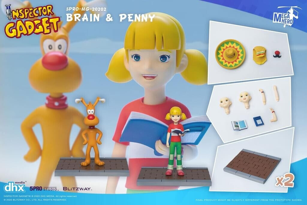 Blitzway Inspector Gadget Brain & Penny Mega Hero Doppelpack 11 cm (BW47933)