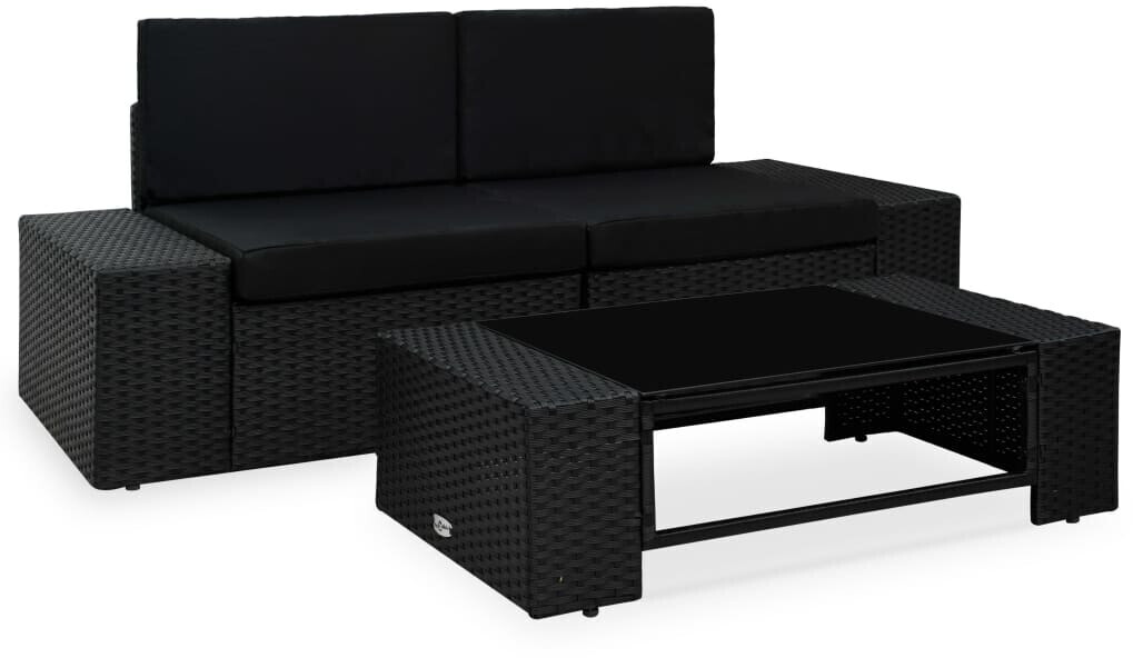 vidaXL Garden Lounge Set Black (49507)
