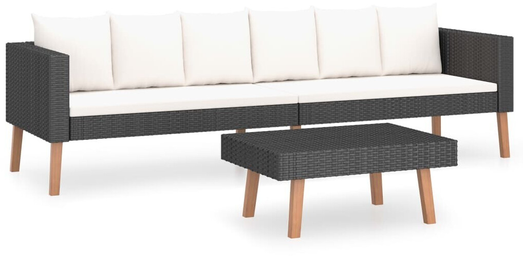 vidaXL Garden Lounge Set Black (3059335)