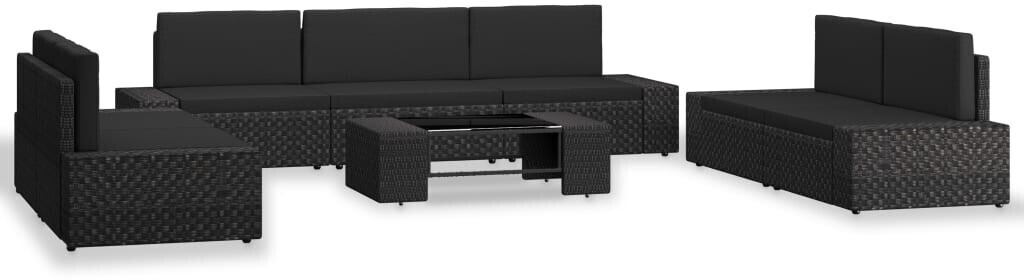 vidaXL Garden Lounge Set Black (3054580)
