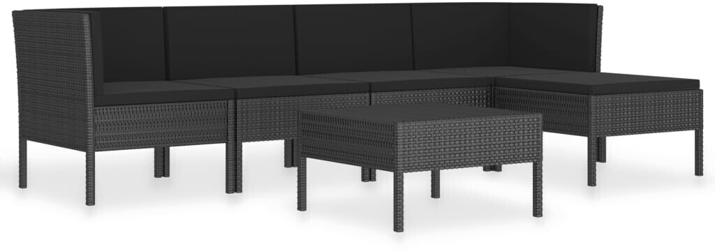 vidaXL Garden Lounge Set Black (3056777)