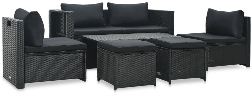 vidaXL Garden Lounge Set Black (47809)