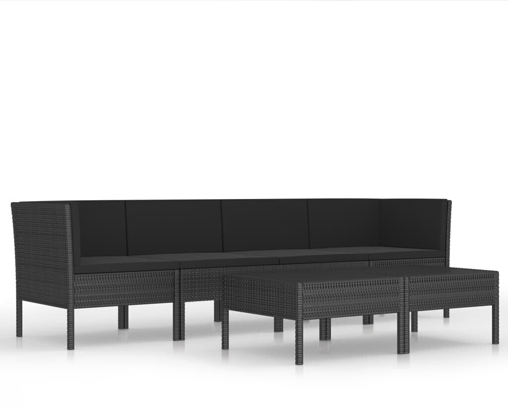 vidaXL Garden Lounge Set Black (3056983)