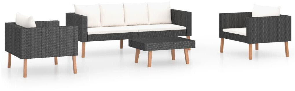 vidaXL Garden Lounge Set Black (3059334)