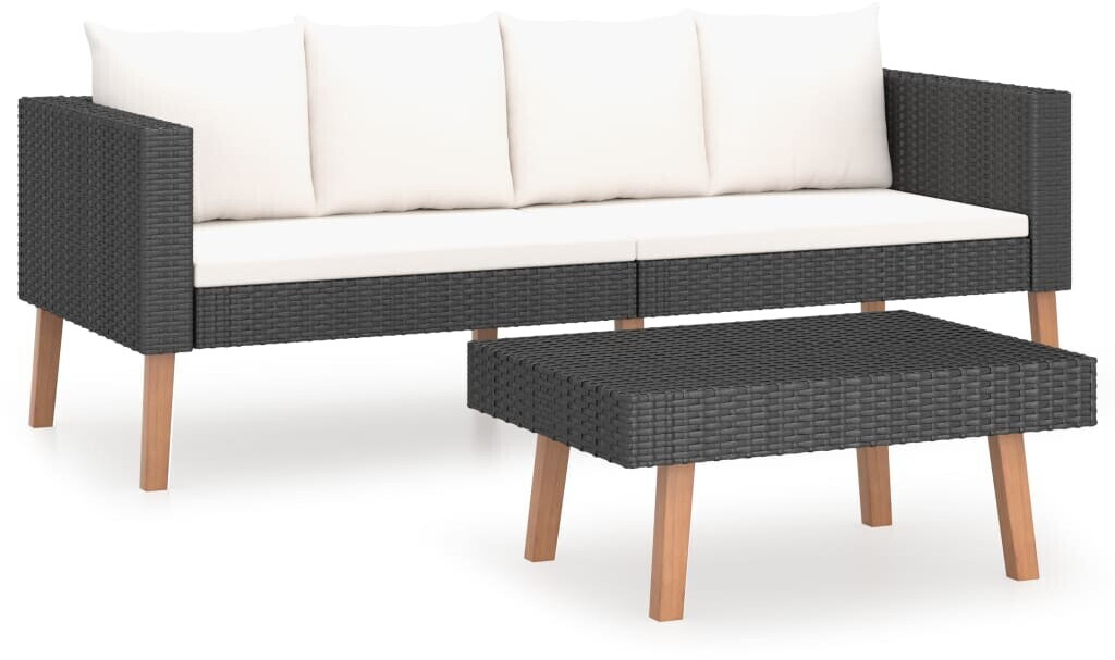 vidaXL Garden Lounge Set Black (3059336)
