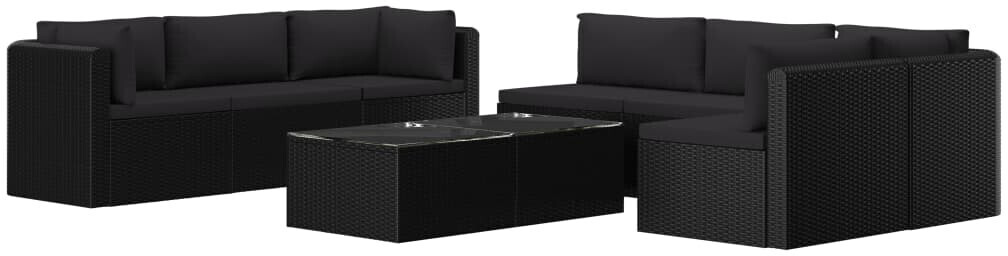 vidaXL Garden Lounge Set Black (46551)