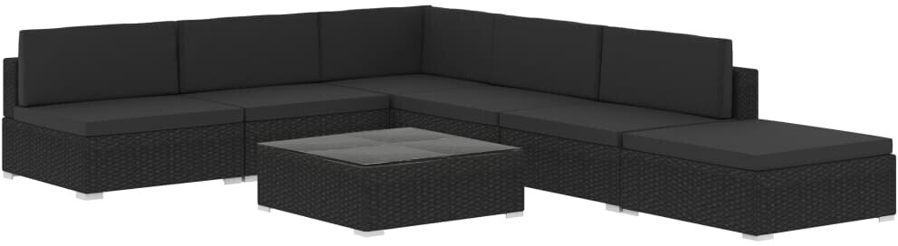 vidaXL Garden Lounge Set Black (47257)