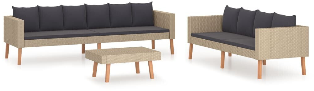 vidaXL Garden Lounge Set Beige (3059331)