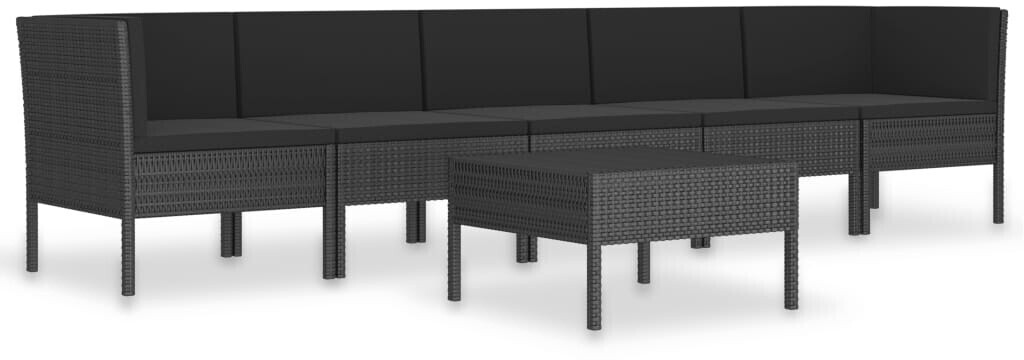 vidaXL Garden Lounge Set Black (3056785)