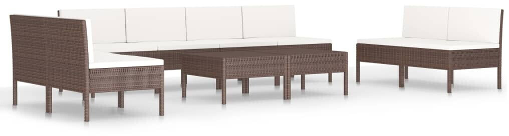 vidaXL 10 Piece Garden Lounge Set Brown (3056977)