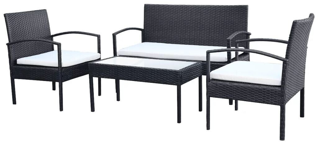 vidaXL Garden Lounge Set Black (42673)