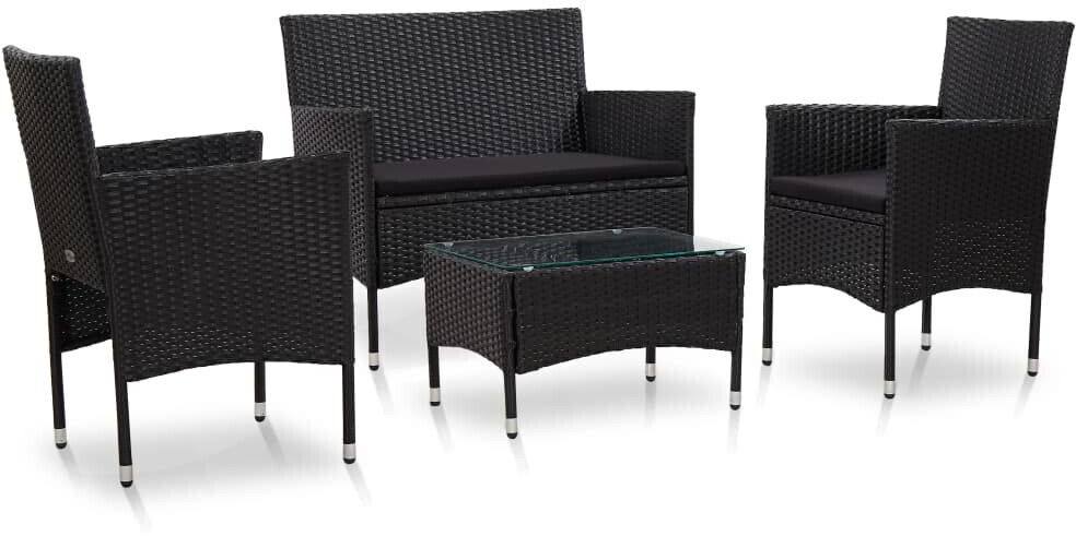 vidaXL Garden Lounge Set Black (45813)