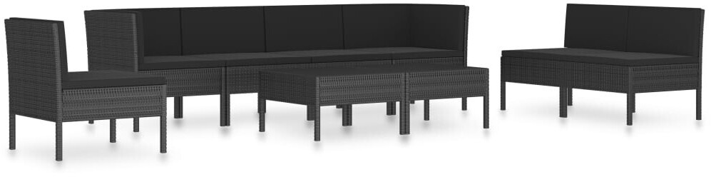vidaXL Garden Lounge Set Black (3056971)