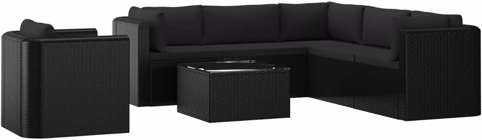 vidaXL Garden Lounge Set Black (46552)