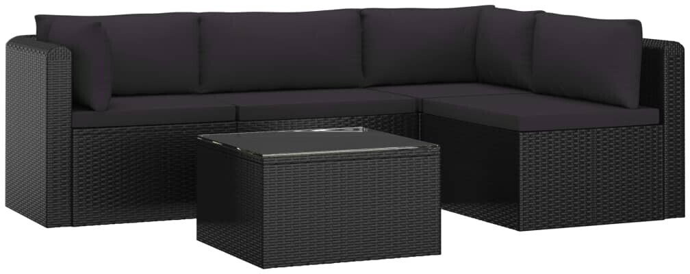 vidaXL Garden Lounge Set Black (46554)