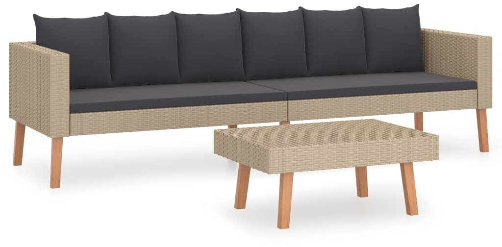vidaXL Garden Lounge Set Beige (3059329)