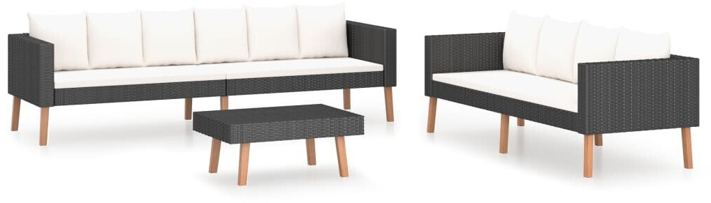 vidaXL Garden Lounge Set Black (3059337)