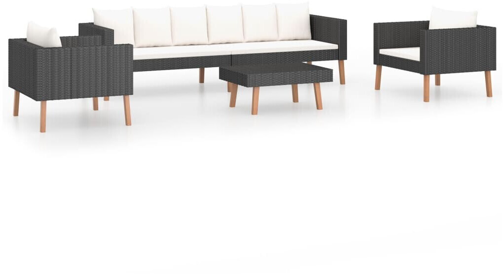 vidaXL Garden Lounge Set Black (3059332)