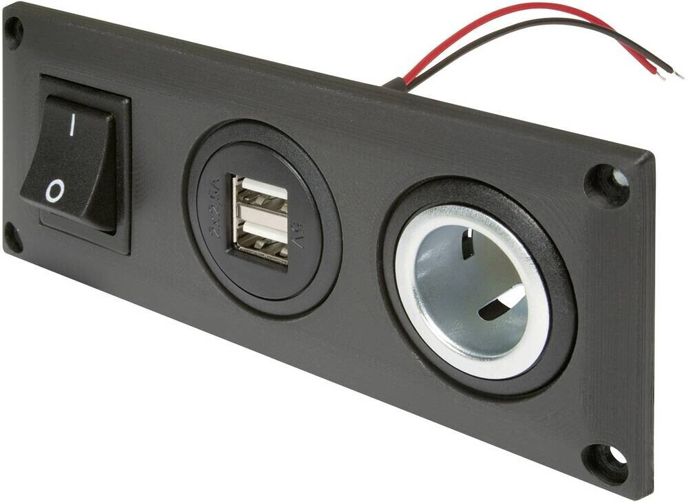12V Doppel Einbau Steckdose und USB Steckdose 12 Volt für