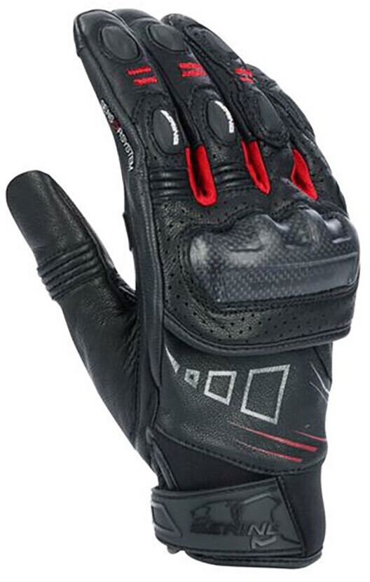 Photos - Motorcycle Gloves BERING Razzer Black/Red 