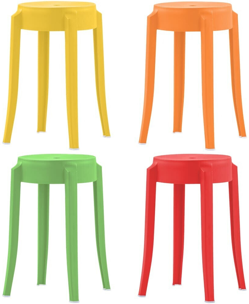 vidaXL Tabourets empilables multicolores (4 pièces)