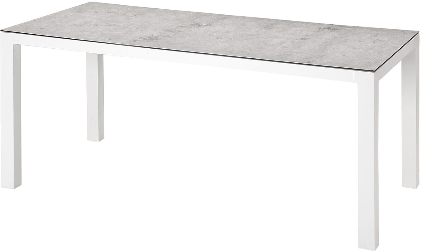 Best Houston Gartentisch Alu/Keramik/Glas 140x90cm weiß