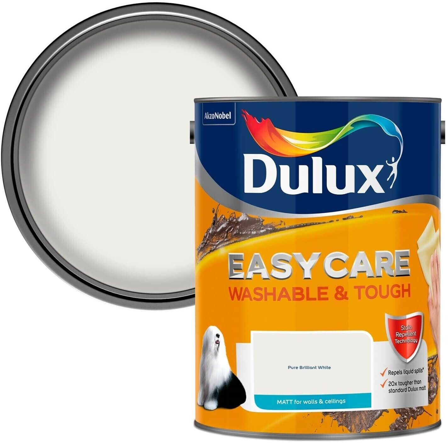 Photos - Paint / Enamel Dulux Easycare Washable & Tough Pure Brilliant White - Matt - 5L 