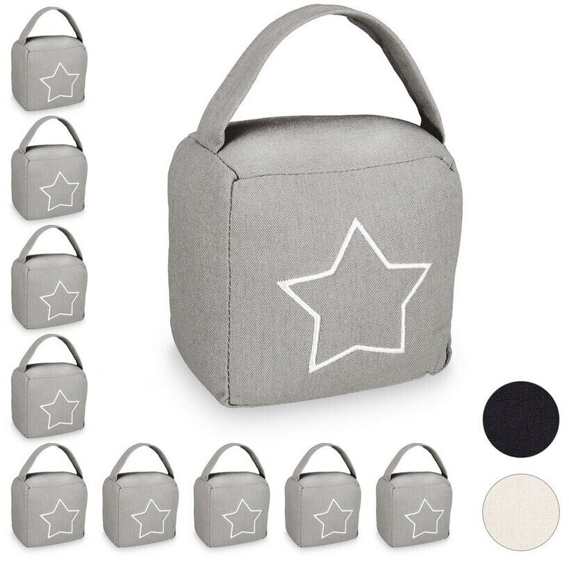 Relaxdays Floor door stop 10 x door stop sack star gray