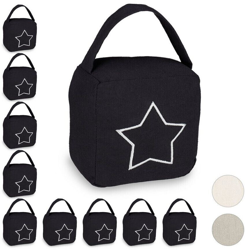 Relaxdays Floor door stop 10 x door stop sack star black