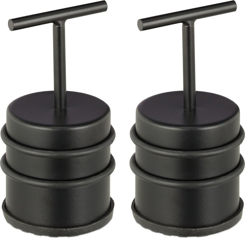 Relaxdays Floor door stoppers 2 x door stoppers with black handle