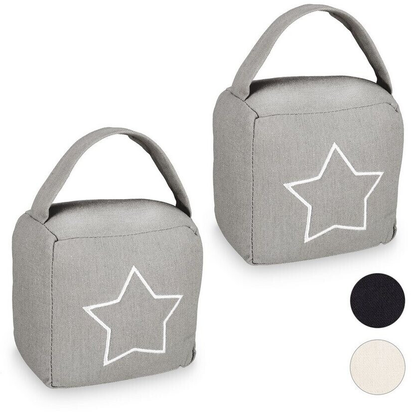 Relaxdays Floor door stoppers 2 x door stoppers sack star gray