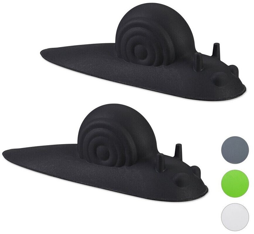 Relaxdays Floor door stoppers Door stoppers snail in a set of 2, black