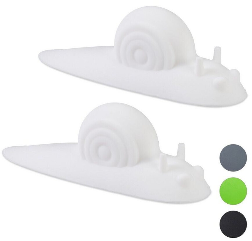 Relaxdays Floor door stoppers Door stoppers snail in a set of 2, white