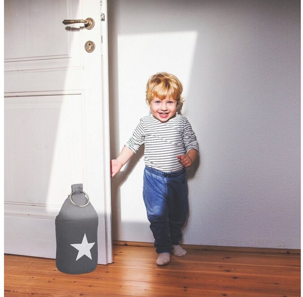 Relaxdays Floor door stop Door stop star with handle, dark gray