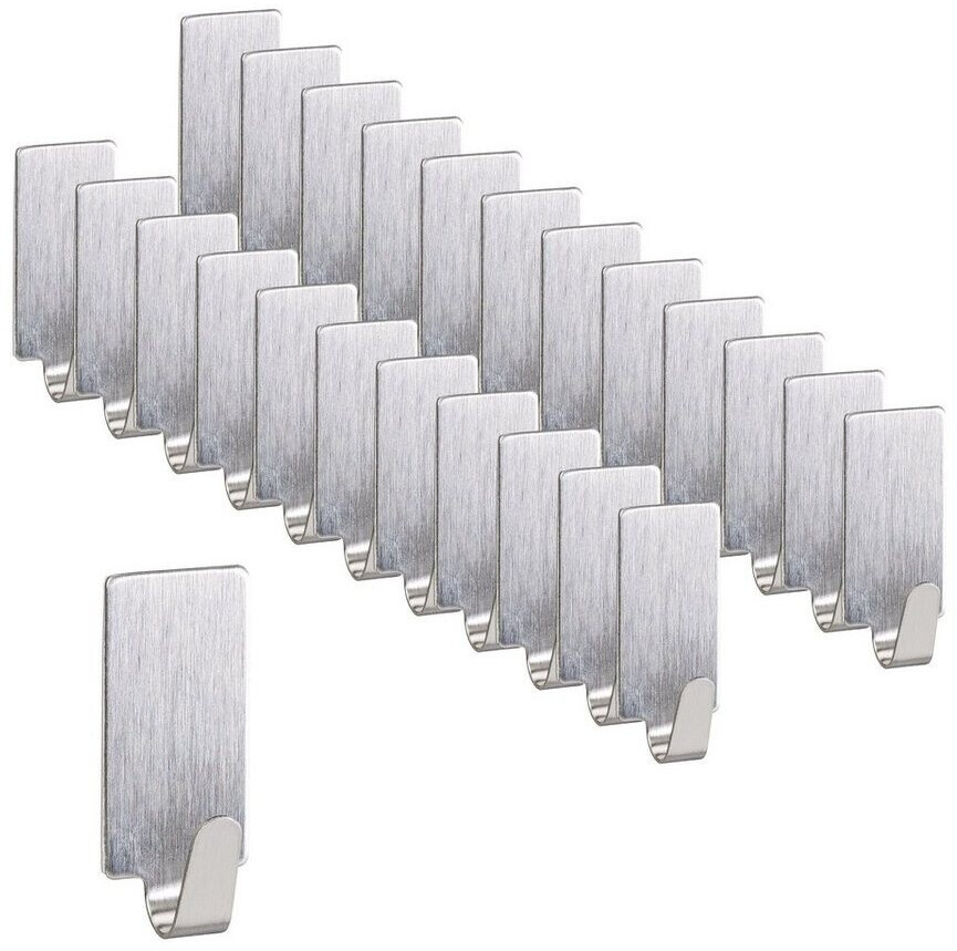 Relaxdays Adhesive hooks Adhesive hooks, set of 24 square