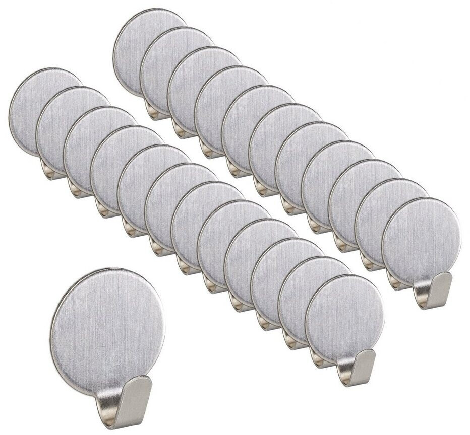 Relaxdays Adhesive hooks adhesive hooks set of 24 stainless steel