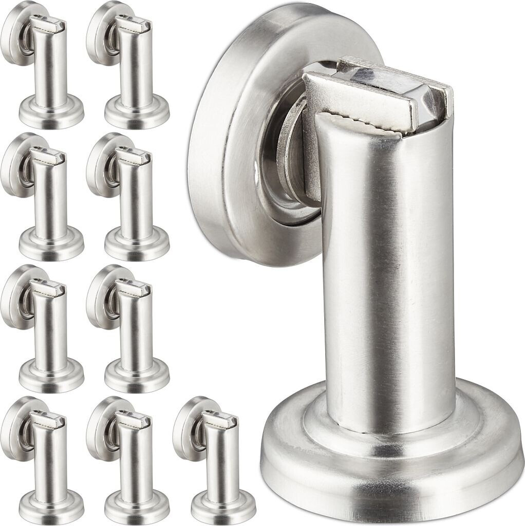 Relaxdays Door stopper 10 x door stop magnet stainless steel