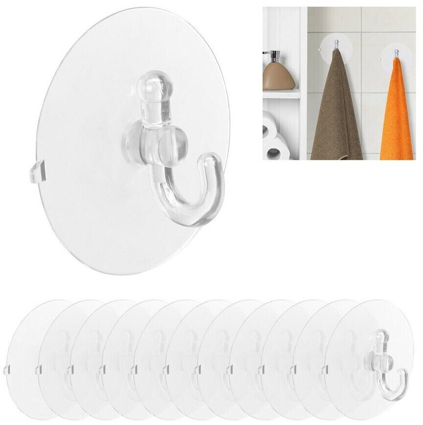 Relaxdays Wall hooks XL suction cup hooks 12 pieces