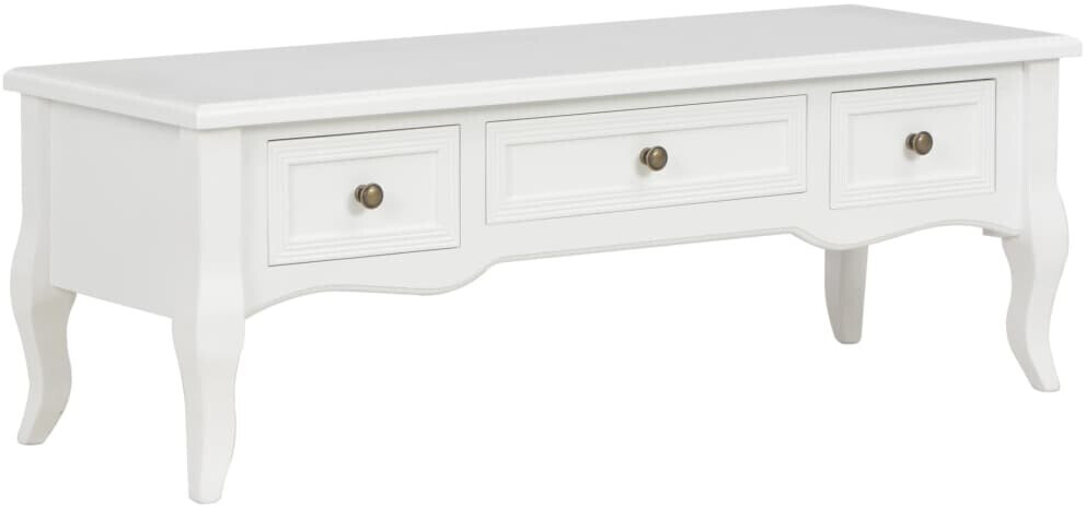 vidaXL Meuble TV blanc en pinède 100 x 35 x 35 cm
