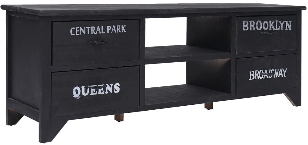 vidaXL Meuble TV noir NY 115 x 30 x 40 cm