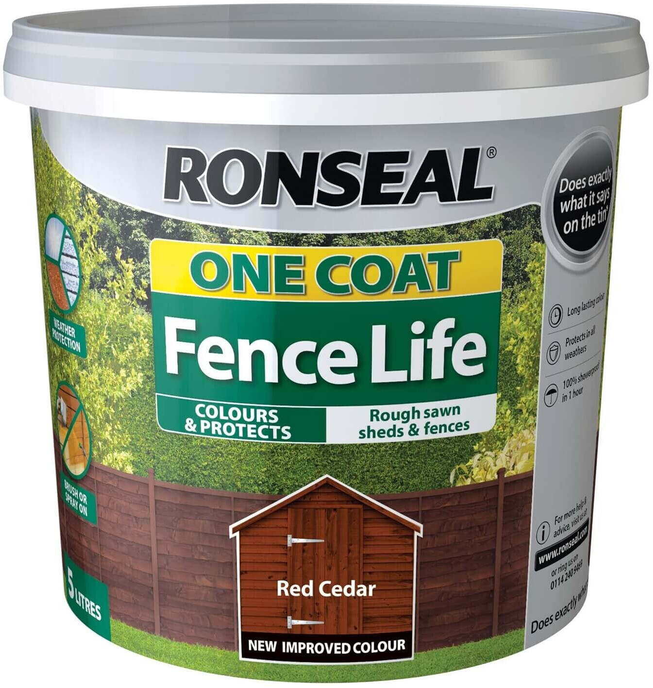 Ronseal One Coat Fence Life Red Cedar - 5L