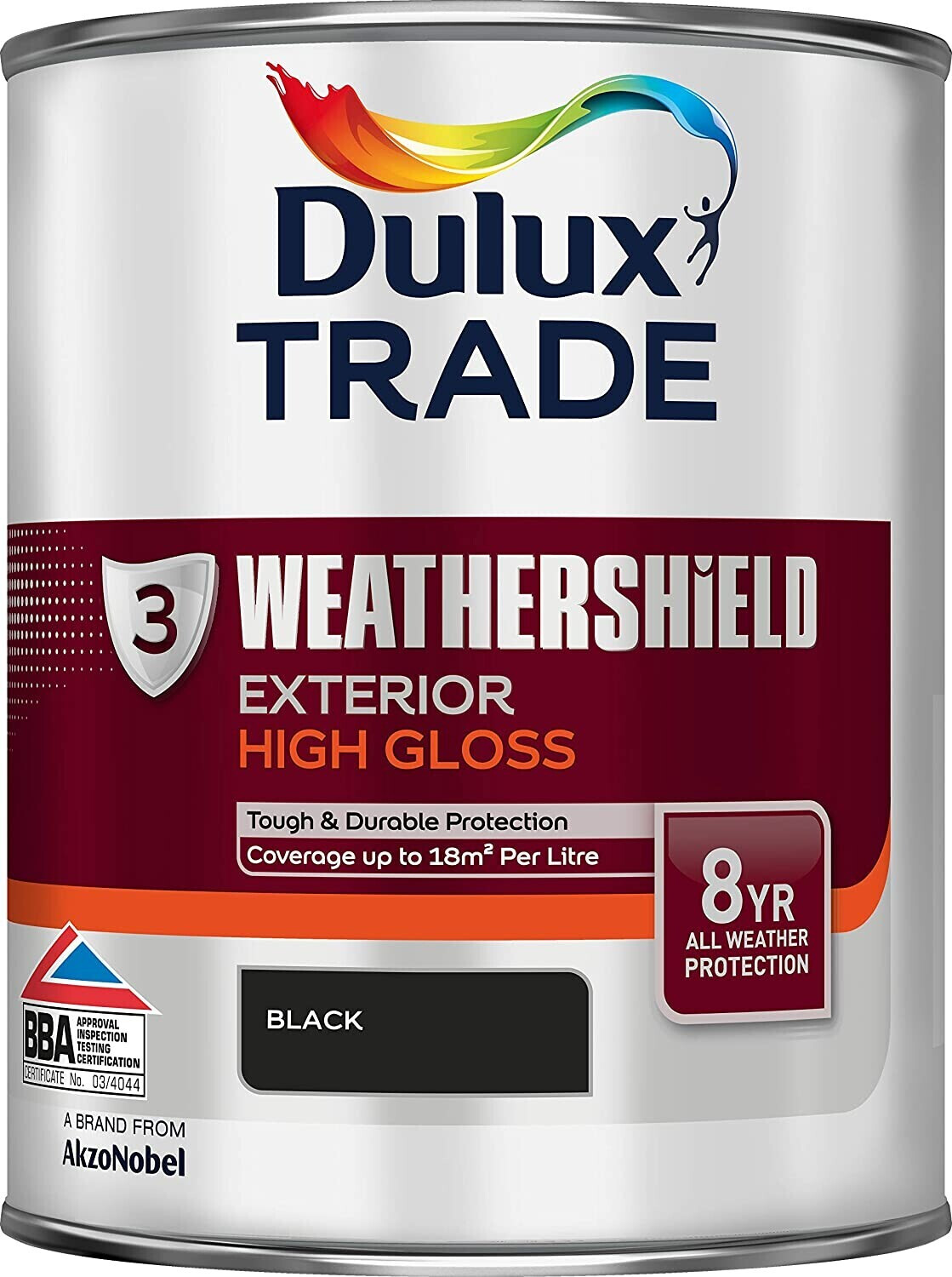 Photos - Paint / Enamel Dulux Trade Weathershield Exterior High Gloss Black 1 Litre 