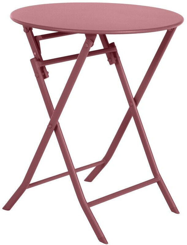 Hespéride Table de jardin pliante ronde Greensboro 2 places rouge marsala