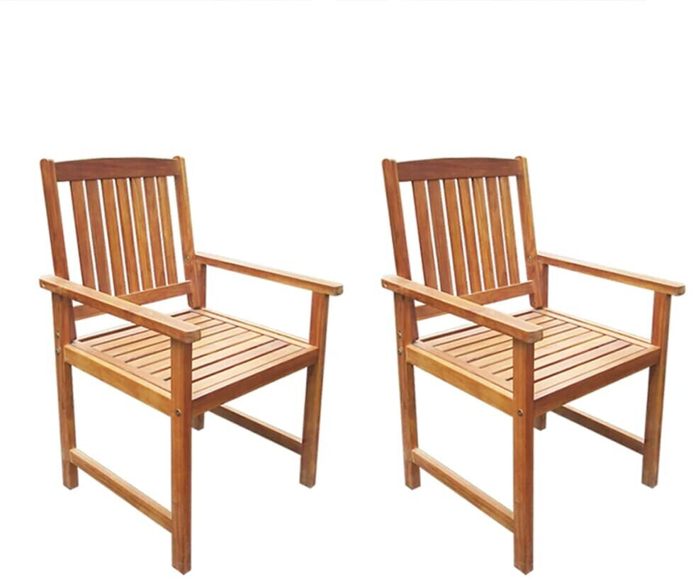 vidaXL Chaises de jardin en bois d'acacia massif (2 pièces)