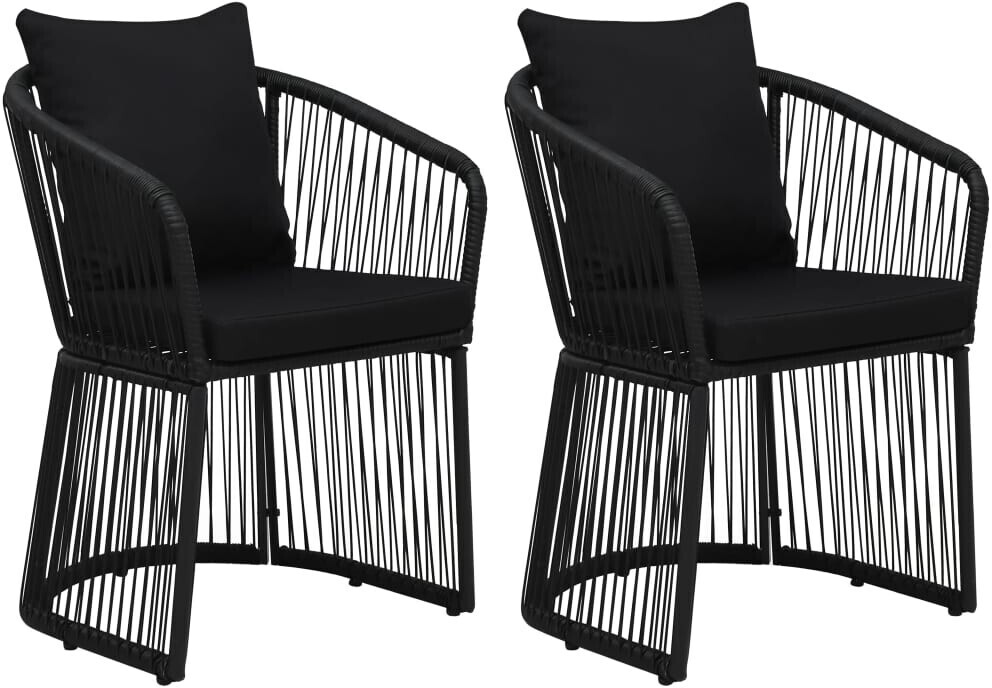 vidaXL Chaise de jardin rotin et PVC (2 pièces)