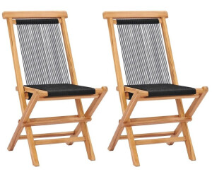 Vidaxl Chaise Pliable De Jardin En Teck Solide 2 Pieces Au Meilleur Prix Sur Idealo Fr