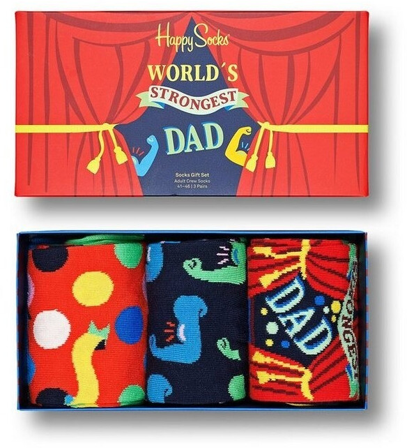 Buy Happy Socks Father's Day Socks Gift Box 3Pack Strongest Dad from £