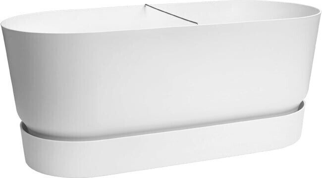 Elho Greenville Terrace Trough 80cm Wheels white