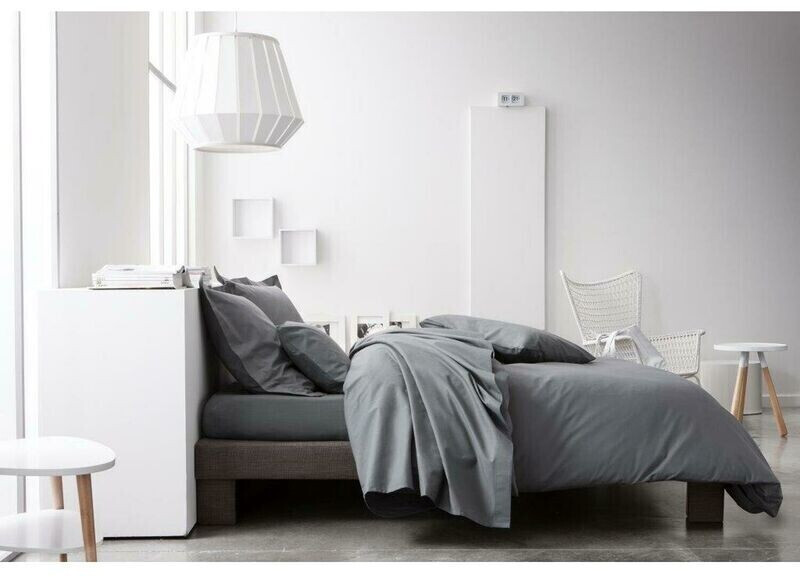 Today Drap housse en coton 90 x 190 cm gris
